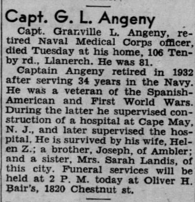 Granville Angeny dies